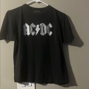 AC/DC Black T-Shirt with Silver Logo